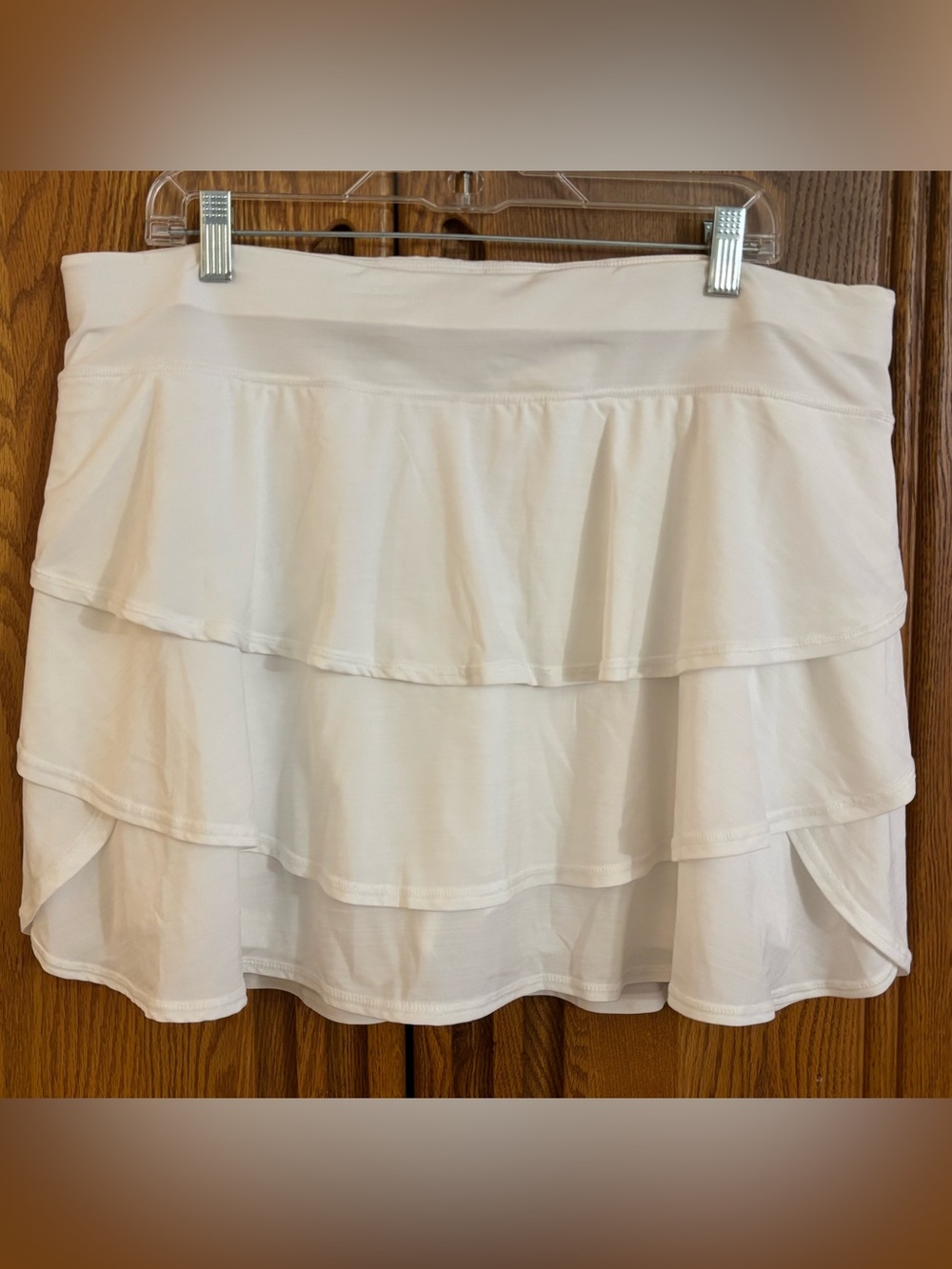 Ideology White Tiered Ruffle Skort